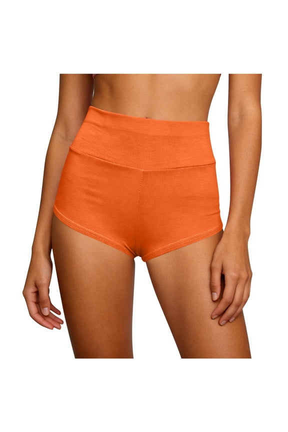 Cut Out Stretchy Workout Yoga Shorts Butt Lifting Scrunch Shorts High Waisted Workout Gym Active Pants Orange L