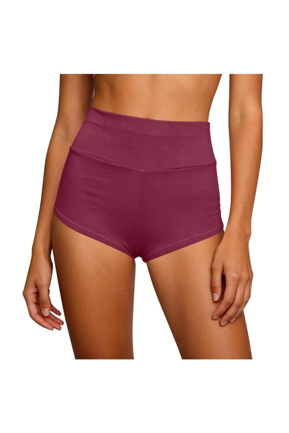 Cut Out Stretchy Workout Yoga Shorts Butt Lifting Scrunch Shorts High Waisted Workout Gym Active Pants Red L