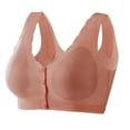 thumbnail image 1 of JGGSPWM Daisy Bras for Older Women No Underwire Front Closure Push Up Bra Soft Floral Print Everyday Sleep Bralettes Pink M, 1 of 5