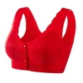 thumbnail image 1 of JGGSPWM Daisy Bras for Older Women No Underwire Front Closure Push Up Bra Soft Floral Print Everyday Sleep Bralettes Red M, 1 of 5