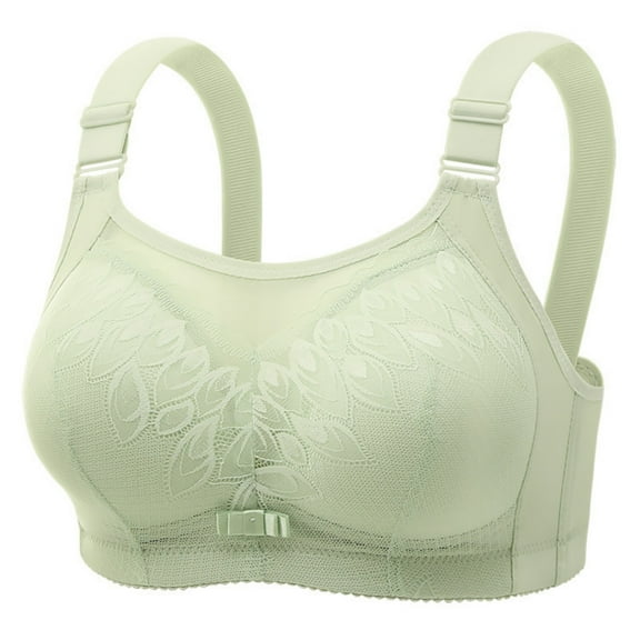 JGGSPWM Daisy Lace Bras for Women Lifting Soft Support No Underwire Comfort Senior Wireless Full Coverage Bra Green 36