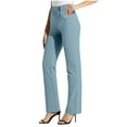 thumbnail image 1 of JGGSPWM Dress Pants Women Business Casual Petite Work Trousers Button Stretchy Lightweight Pull On Office Slacks with Pockets Blue S, 1 of 7