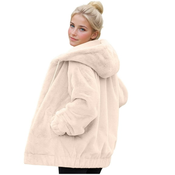 JGGSPWM Fleece Jacket Women Plus Size Sherpa Fuzzy Winter Coats Warm Zip Up Hooded Sweatshirt Jackets Fashion Coat with Pockets Beige XXXXL