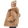 thumbnail image 1 of JGGSPWM Fleece Jacket Women Plus Size Sherpa Fuzzy Winter Coats Warm Zip Up Hooded Sweatshirt Jackets Fashion Coat with Pockets Yellow L, 1 of 3