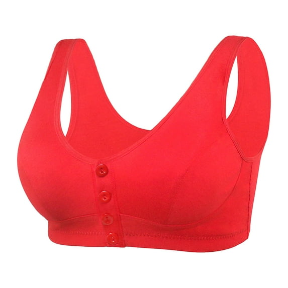 JGGSPWM Front Closure Bras for Ladies Bras Front Snaps Seniors Snap Front Bra Older Women Z-A05-Red 42