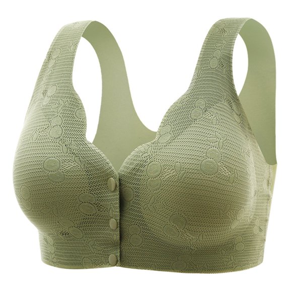 JGGSPWM Front Closure Bras for Ladies Bras Front Snaps Seniors Snap Front Bra Older Women Z-A09-Green 44