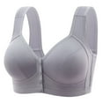 thumbnail image 1 of JGGSPWM Front Closure Bras for Ladies Bras Front Snaps Seniors Snap Front Bra Older Women Z-A10-Gray 36, 1 of 2