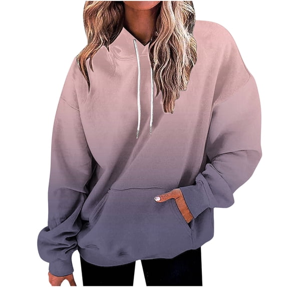JGGSPWM Gradient Tops Fashion Comfy Sweaters Pink XL