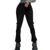 JGGSPWM High-Waist Ribbed Cargo Pants for Women Slim Fit Trousers with Side Pockets Black M