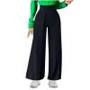 JGGSPWM High-Waist Wide Leg Pants for Women Elegant Flared Trousers with Pleated Detail Black XL