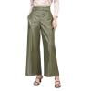 JGGSPWM High-Waist Wide Leg Pants with Belt for Women Sleek Faux Leather Trousers Army Green 2XL