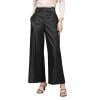 JGGSPWM High-Waist Wide Leg Pants with Belt for Women Sleek Faux Leather Trousers Black 2XL