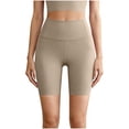 thumbnail image 1 of JGGSPWM High Waisted Yoga Shorts for Women with Pockets 5 Inch Fitness Pants For External Wear Soft Compression Biker Shorts Yellow M, 1 of 9