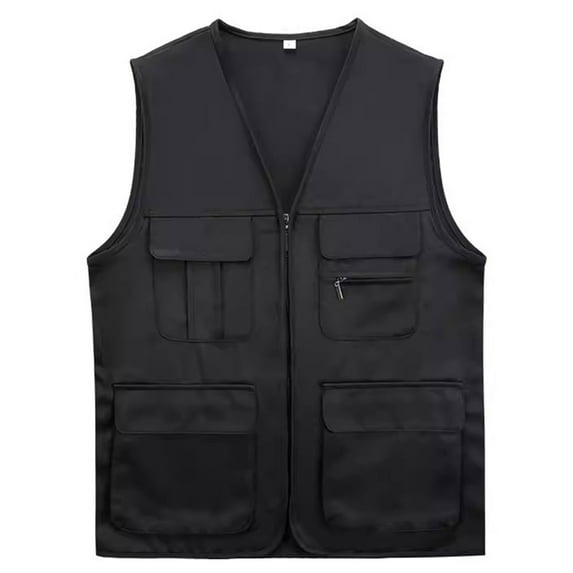 JGGSPWM Jacket Field Professional Reflective Strips Men's Lightweight Softshell Vest Outdoor Black L