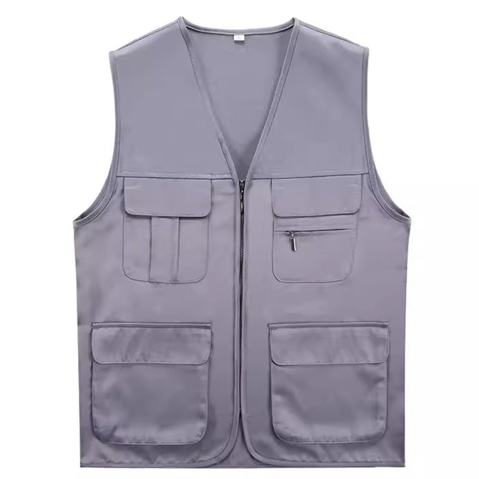 JGGSPWM Jacket Field Professional Reflective Strips Men's Lightweight Softshell Vest Outdoor Gray 5XL