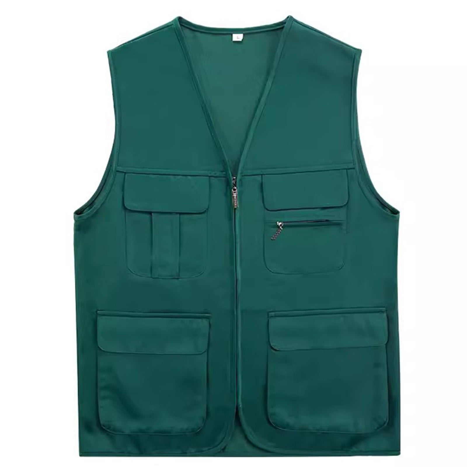 JGGSPWM Jacket Field Professional Reflective Strips Men's Lightweight Softshell Vest Outdoor Green 4XL