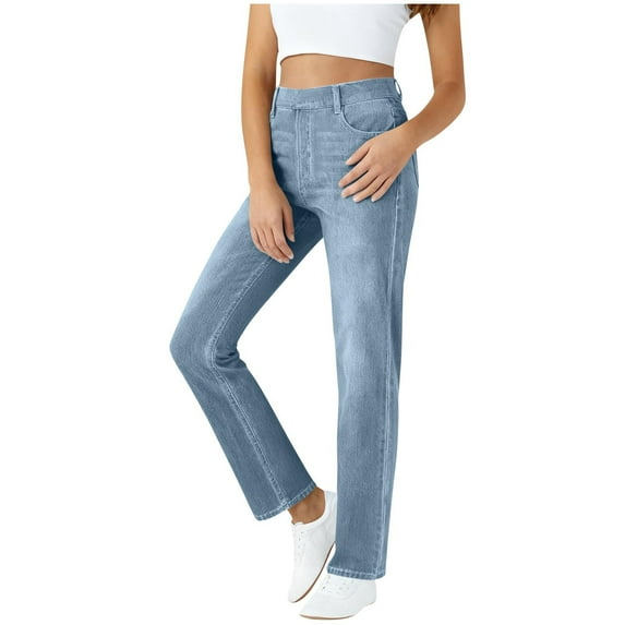 JGGSPWM Jeans for Women High Waisted Butt Lifting Skinny Jeans Boyfriend Trendy Fashion Tummy Control Jeggings with Pockets Blue S