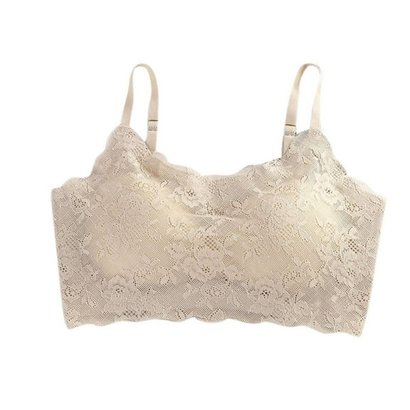 JGGSPWM Lace Bralette for Women V Neck Cami Tank Y2k Camisoles Adjustable Spaghetti Strap Bra Lingerie Yellow S