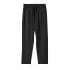 JGGSPWM Lightweight Cotton-Linen Pants for Women with Elastic Waist Casual Straight Leg Trousers with Drawstring Black L