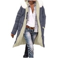 thumbnail image 1 of JGGSPWM Long Puffer Jacket for Women Reversible Padded Down Jackets Warm Winter Shearling Fleece Lined Coats Parka Jackets Gray S, 1 of 9