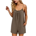 thumbnail image 1 of JGGSPWM Lounge Dress Backless for Women Mini Summer Dresses Solid Sleeveless House Dress Beach Sundress with Back Tie Brown XXL, 1 of 6