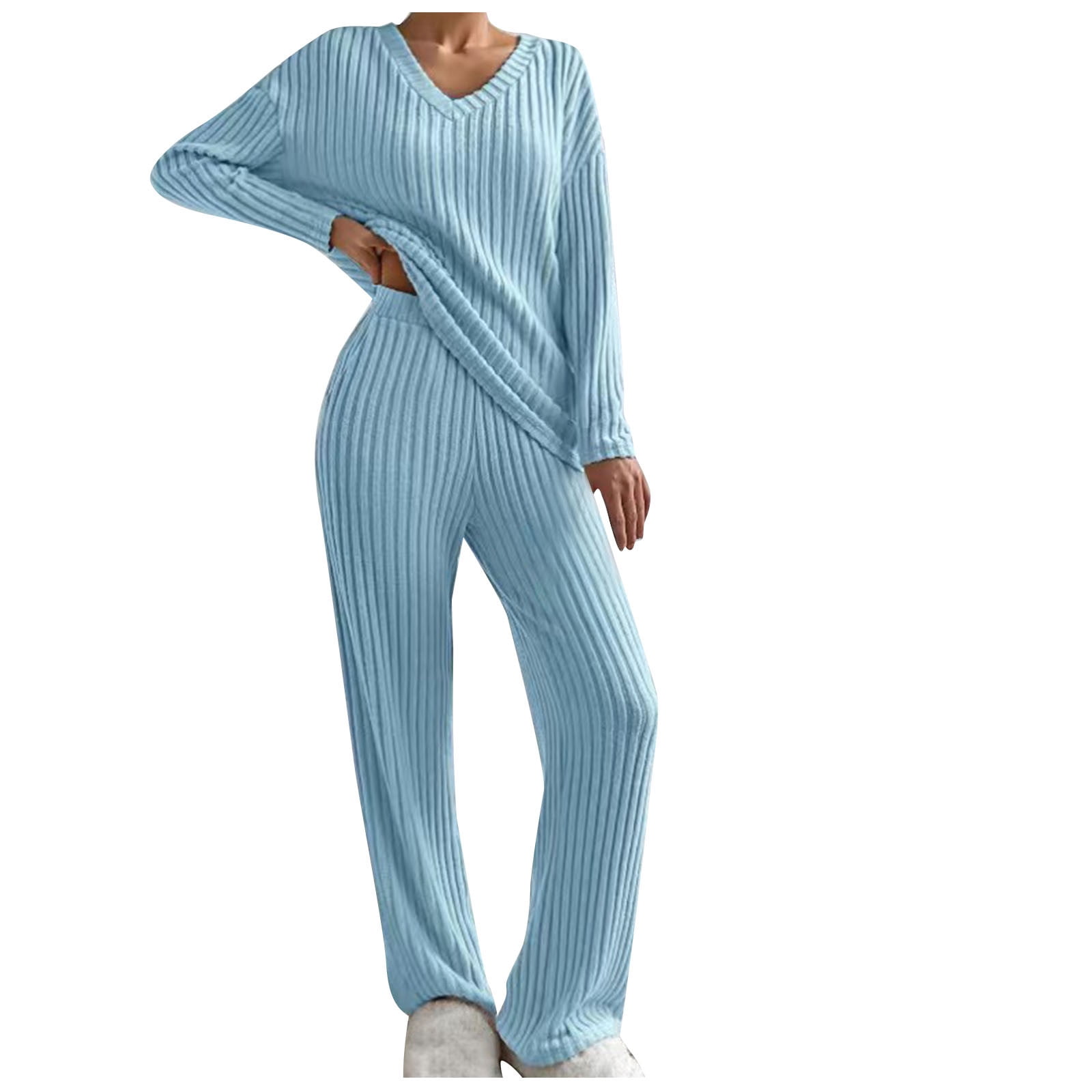 JGGSPWM Loungewear Set Stylish and Comfortable Ribbed Knit 2