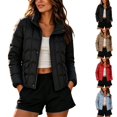 thumbnail image 1 of JGGSPWM (M-3XL) Women's Plus Size Lightweight Quilted Jacket Winter Warm Zip Long Sleeve Puffer Jacket Coat with Pockets Black XL, 1 of 8