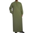 thumbnail image 1 of JGGSPWM Men Leisure Long Sleeve Button Robe Mens Caftans Big and Tall Mens Middle Ethnic Style Casual Robe with Pocket Green S, 1 of 8