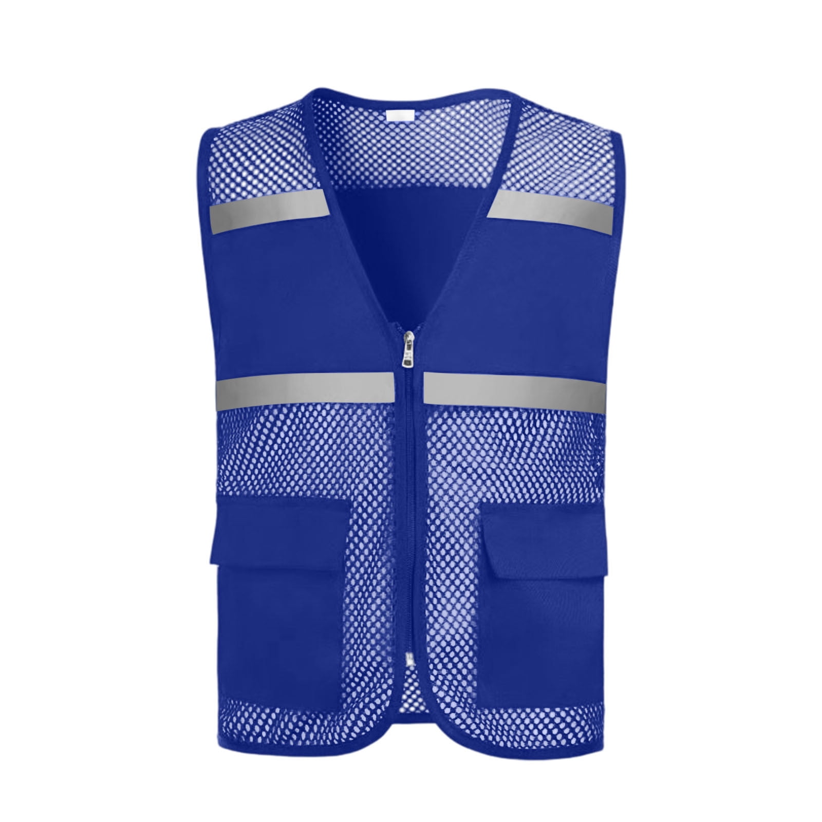 JGGSPWM Men Women Hi Vis Reflective Safety Vest with Pocket and Zipper ...