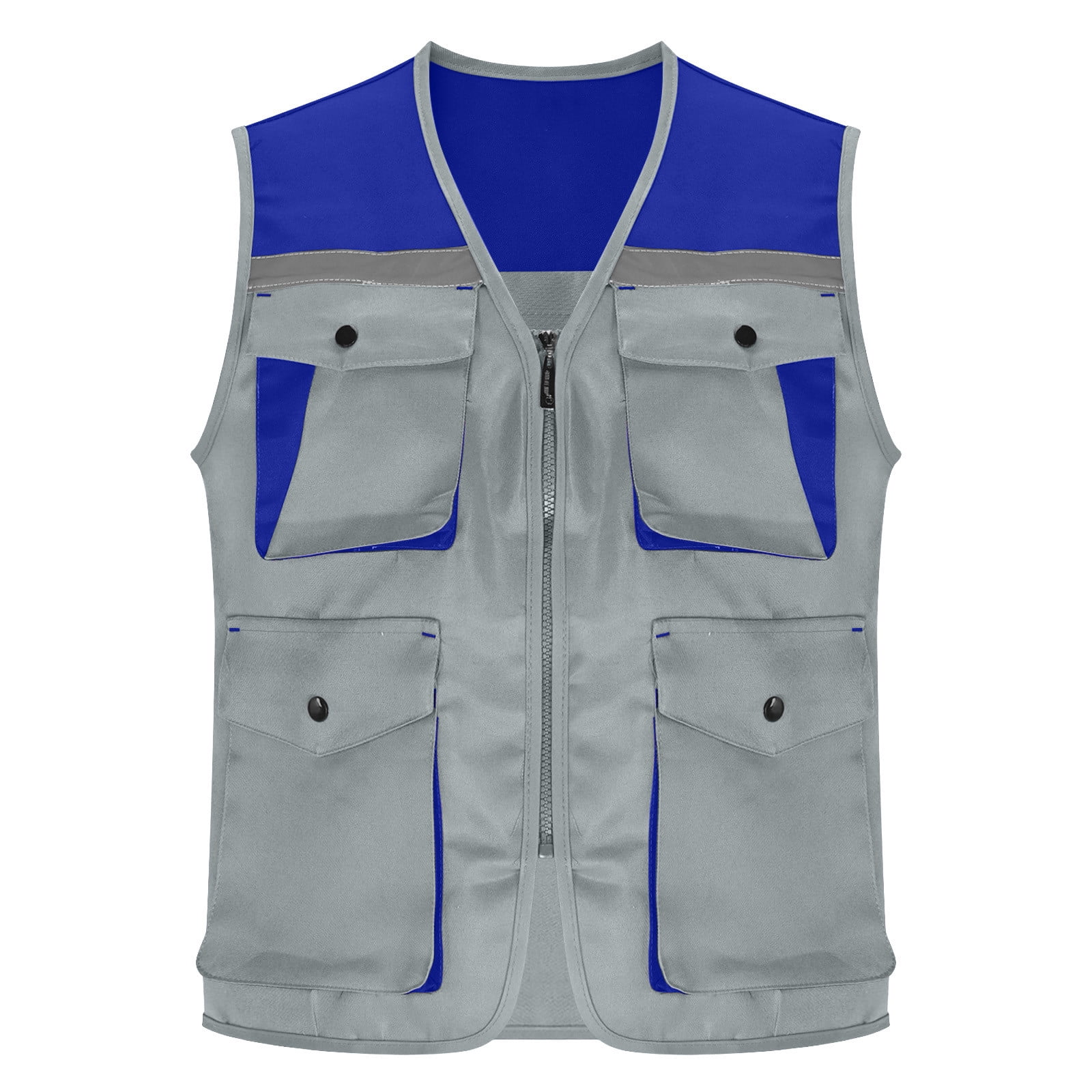 JGGSPWM Men Women Hi Vis Reflective Safety Vest with Pocket and Zipper ...