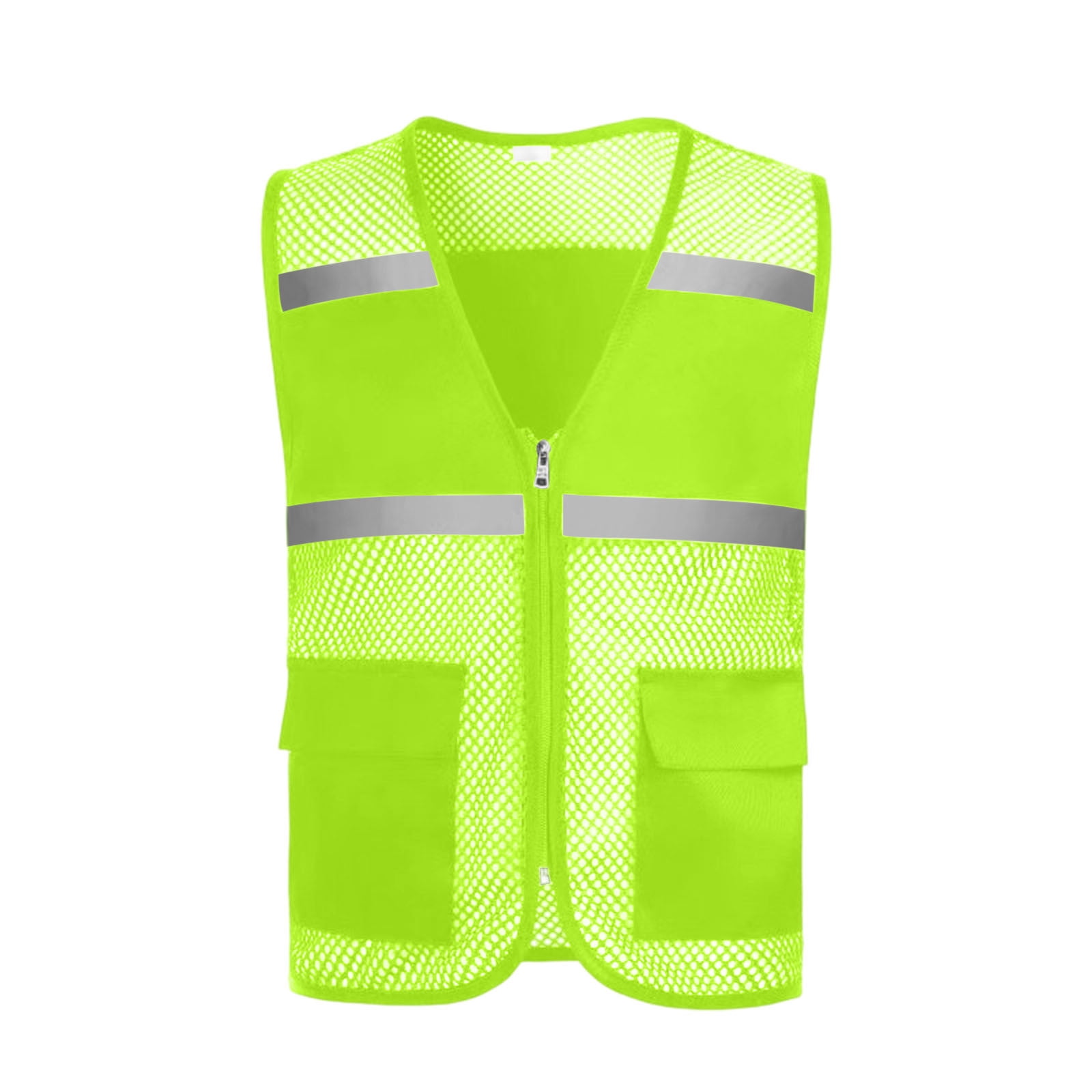 JGGSPWM Men Women Hi Vis Reflective Safety Vest with Pocket and Zipper ...