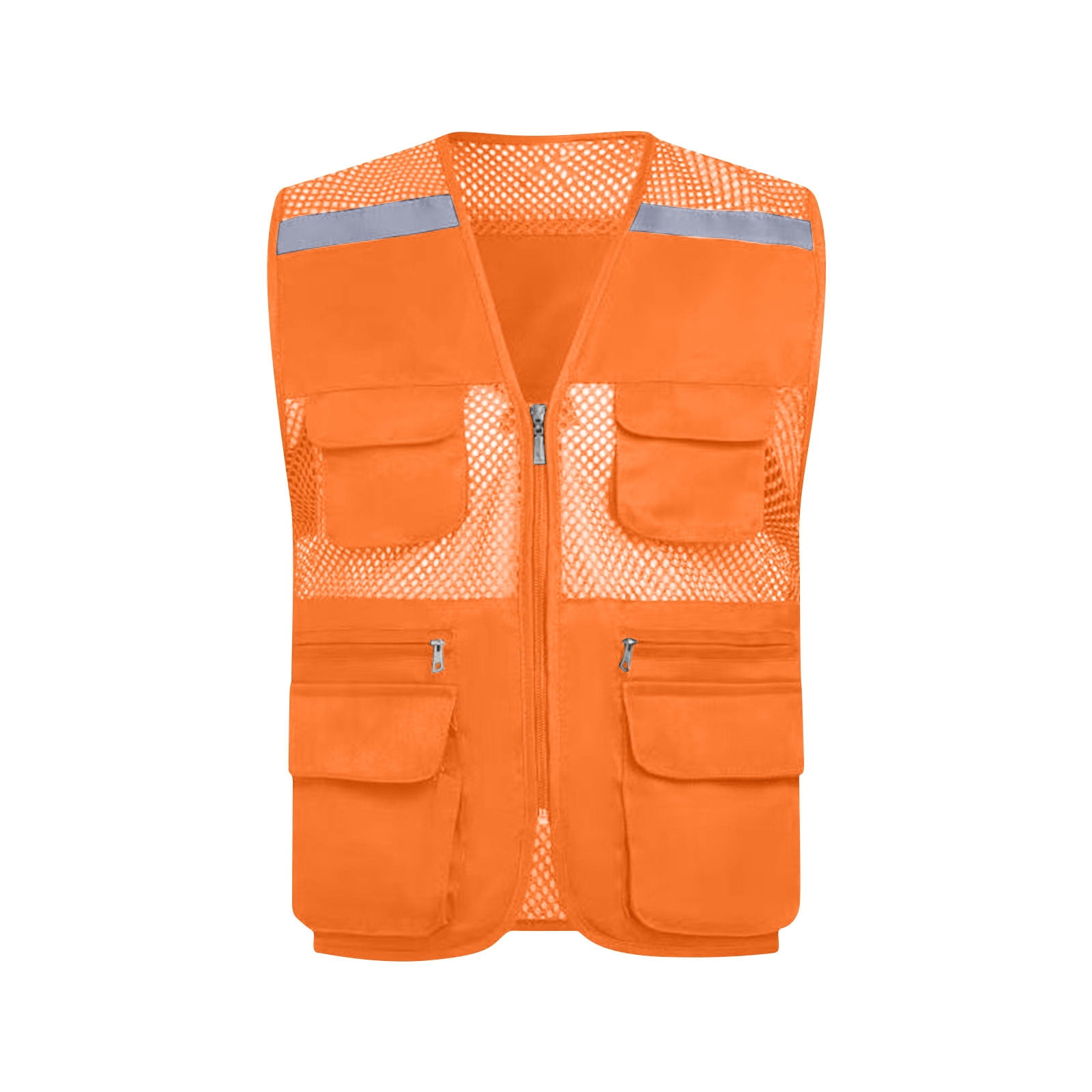 JGGSPWM Men Women Hi Vis Reflective Safety Vest with Pocket and Zipper ...