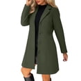 thumbnail image 1 of JGGSPWM Pea Coats For Women Woolen Blend Thicken Stand Collar Trench Coat Fashion Thicken Fall Winter Jackets with Pockets Green XXXL, 1 of 9