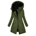 thumbnail image 1 of JGGSPWM Plus Size Long Puffer Jacket for Women Zipper Thickened Winter Hooded Down Coat with Pockets Comfort Warm Jackets Green XXXL, 1 of 8