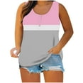 thumbnail image 1 of JGGSPWM Plus Size Tank Tops for Women Summer Sleeveless Henley Casual Button Down Tunics T Shirts Pink XL, 1 of 5
