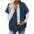 thumbnail image 1 of JGGSPWM Quilted Jackets For Women Trendy Casual Lightweight Stand Collar Short Sleeve Pockets Zip Up Warm Vests Outerwear Blue XL, 1 of 1