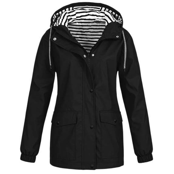 JGGSPWM (S-5XL) Plus Size Light Rain Jacket Women Waterproof Lightweight Windbreaker Raincoat with Hood Travel Outdoor Waterproof Rain Coats Black XXXXL