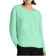 thumbnail image 1 of JGGSPWM (S-5XL) Plus Size Women's Pullover Fall Winter Sweaters Solid Color Fleece Long Sleeve Crewneck Oversized Loose Sweater Tops Green XXXL, 1 of 3