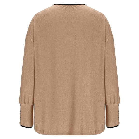 JGGSPWM (S-5XL) Plus Size Womens Blouse Long Sleeve Tops Shirts Solid Color Spring Trendy Business Work Loose Basic T-Shirts Yellow XXXXXL