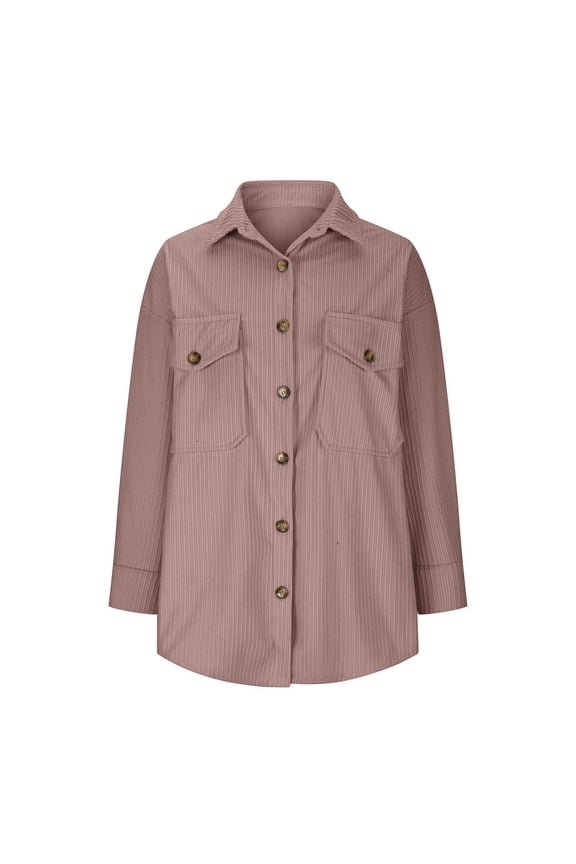 Shackets for Women Waffle Knit Tops Long Sleeve Button Down Shirts Fashion Fall Jackets Outfits Corduroy Jacket Red M