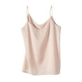 thumbnail image 1 of JGGSPWM Silk Satin Camisole Tops for Women Spaghetti Strap V-Neck Layering Tank Tops Undershirts Summer Vacation Lounge T-Shirts Pink L, 1 of 5