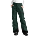 thumbnail image 1 of JGGSPWM Snow-Pants Womens Fashion Color Block Pocket Ski-Pant Waterproof Insulate Softshell Winter Hiking Snowboard Pants Green S, 1 of 8
