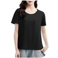 thumbnail image 1 of JGGSPWM Soft Workout Tops for Women Short Sleeve UV Protection Shirt Quick Dry Athletic Swim Exercise Hiking Travel Shirts Black XXL, 1 of 5