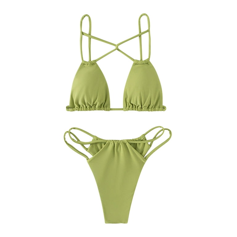 Plunge Green Bikini Set, Shop Women's Swimwear & Lingerie