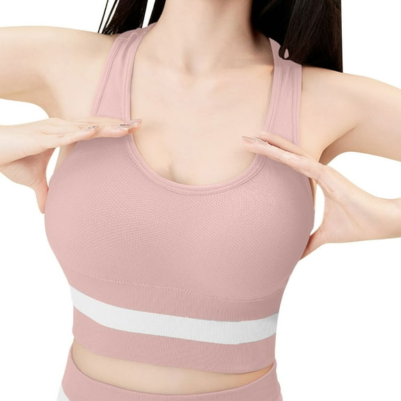 JGGSPWM Sport Bras for Women High Support New Racerback Sports Bra Padded High Impact Sport Bra Everyday Comfortable Bra Pink XL