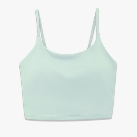 JGGSPWM Sports Bras for Women Quick-Dry Padded Wirefree Workout Cropped Tank Tops Camisole Yoga Fitness Running Gym Sky Blue S