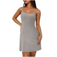 thumbnail image 1 of JGGSPWM Summer Sleeveless A-Line Mini Dress Women's Backless Spaghetti Strap Party Club Bodycon Dresses Gray 2XL, 1 of 7