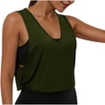 thumbnail image 1 of JGGSPWM Tank Tops for Women Fashion Solid Color Workout Sport Athletic Yoga Running Gym Loose Crop Sleeveless Shirts Green M, 1 of 9