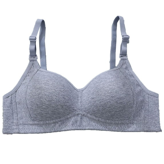 JGGSPWM Thin Padded Bra for Small Chests, Gathering Design, Wire-Free, Suitable for Teenagers, Available in Pink, White, Black, Grey Dark Gray XL