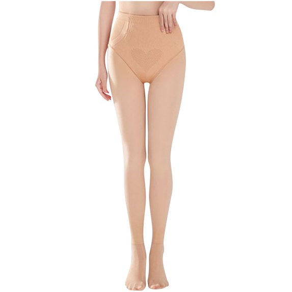 JGGSPWM Tummy Control Fleece Lined Tights for Women, Shapewear Panties Pantyhose, Thermal Sheer Leggings Stocking Beige M